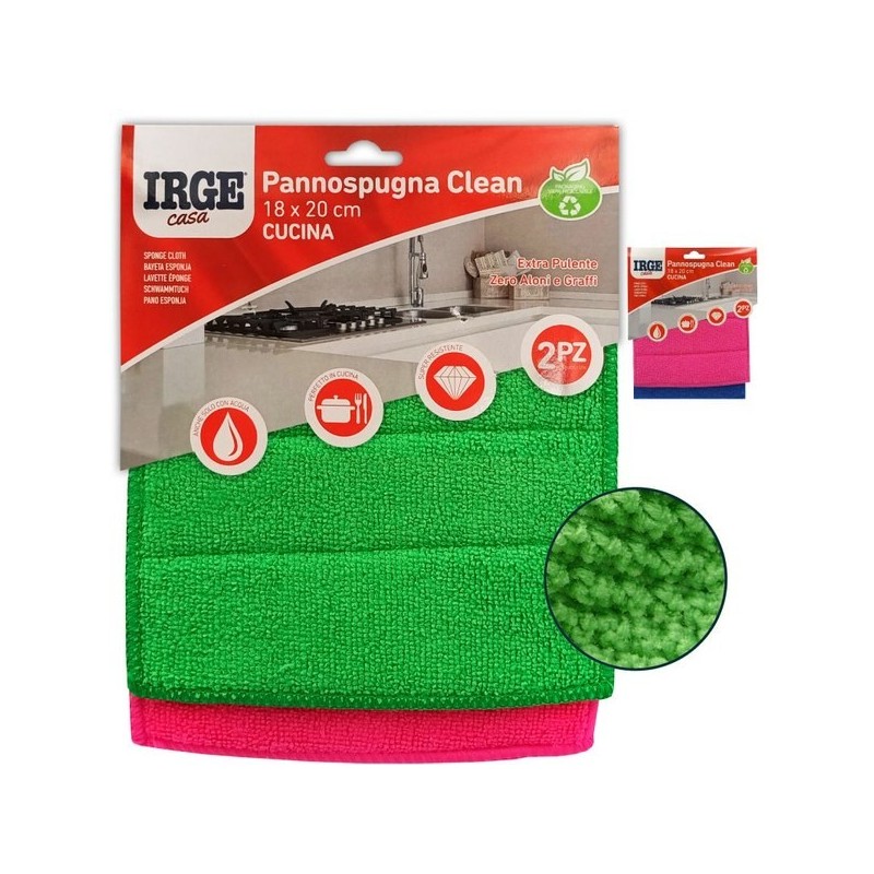 Pannospugna microfib IRGE 18x20 2pz | Starclean