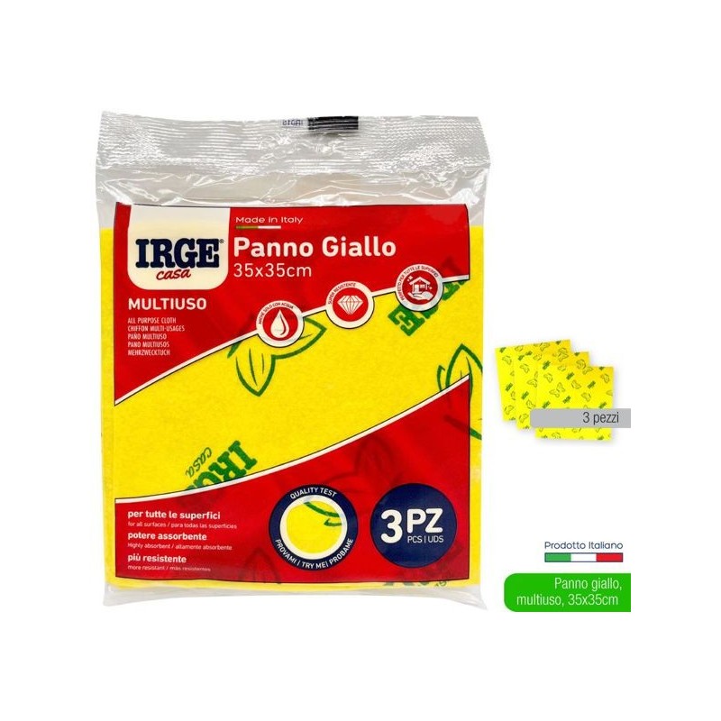 Panno multiuso giallo IRGE 3pz | Starclean