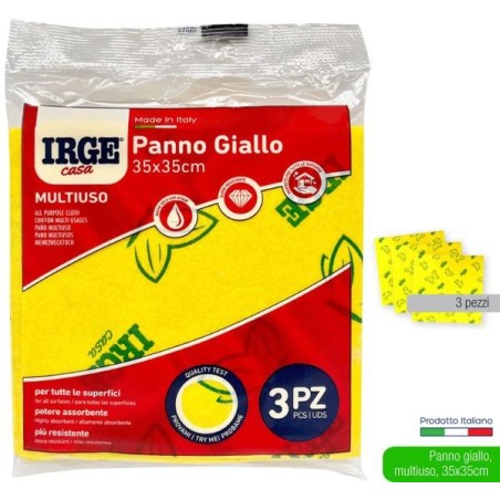 Panno multiuso giallo IRGE 3pz | Starclean
