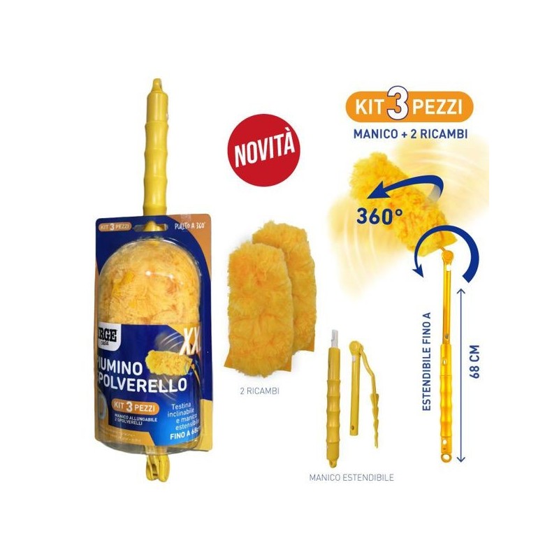 Piumino spolv.3d kit3pz manico 68cm | Starclean