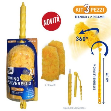 Piumino spolv.3d kit3pz manico 68cm | Starclean