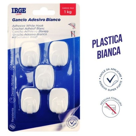 Ganci adesivi plastica 5pz rettangol | Starclean
