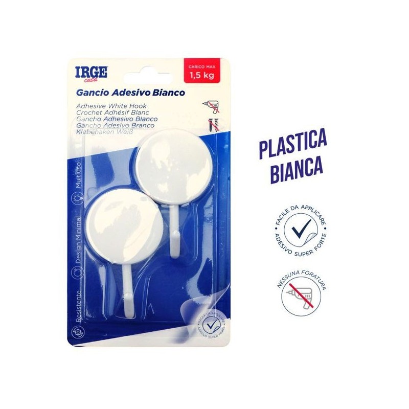 Ganci adesivi plastica 2pz rotondi | Starclean
