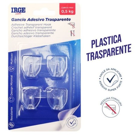 Ganci adesivi trasparenti 4pz | Starclean