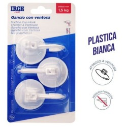 Ganci adesivi plastica 3pz ventosa | Starclean