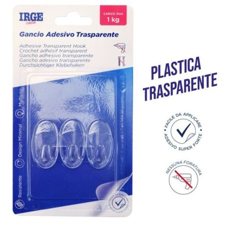 Ganci adesivi trasparenti 3pz ovali | Starclean
