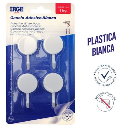 Ganci adesivi plastica 4pz rotondi | Starclean