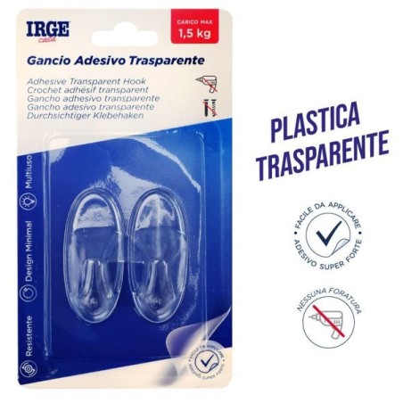 Ganci adesivi trasparenti 2pz ovali | Starclean