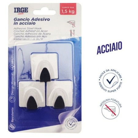 Ganci adesivi acciaio 3pz quadrato | Starclean