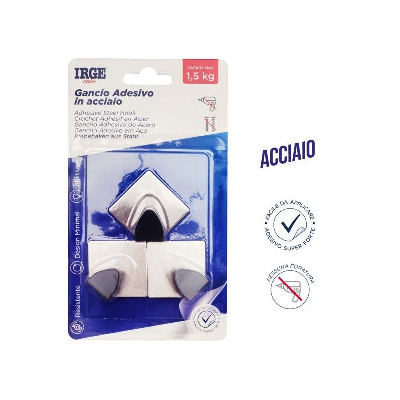 Ganci adesivi acciaio 3pz rombo | Starclean