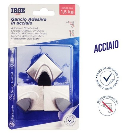 Ganci adesivi acciaio 3pz rombo | Starclean