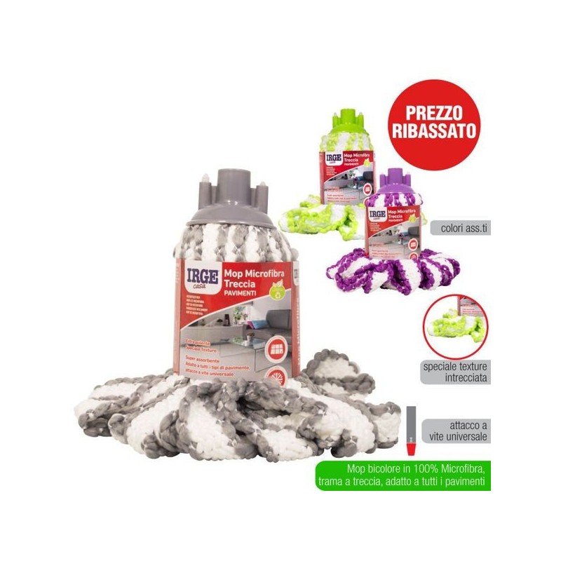 MOP microfibra IRGE treccia bicolor | Starclean