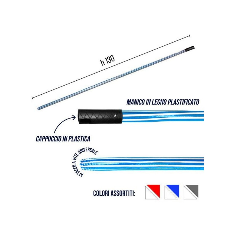 Manico legno plastif. 130cm color | Starclean