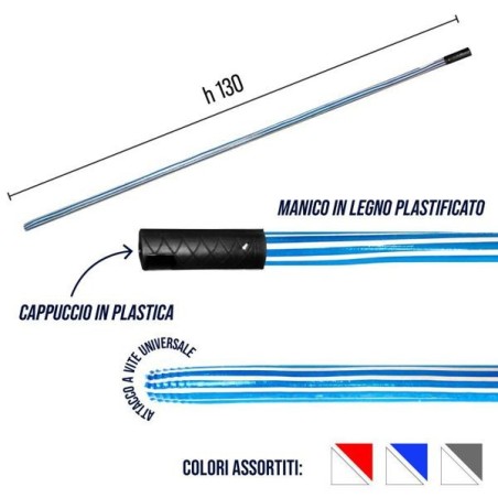 Manico legno plastif. 130cm color | Starclean