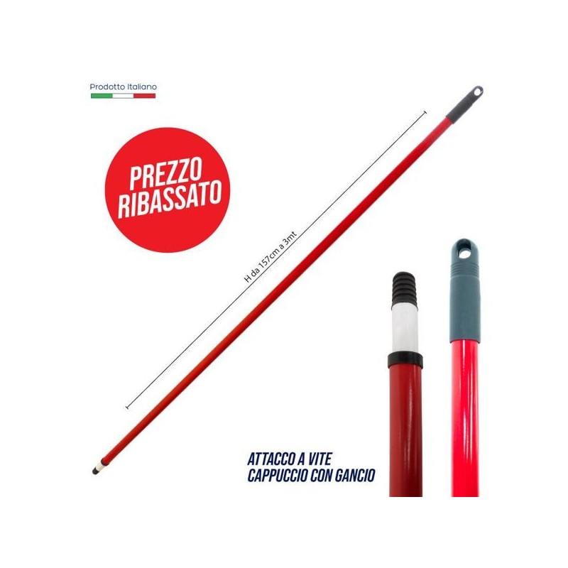 Manico MET allung. 3mt vern.liscio | Starclean