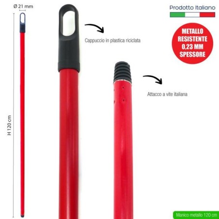 Manico met. 120 cm.plastif.rosso | Starclean