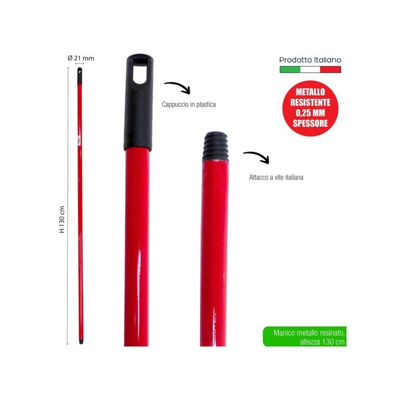 Manico met. 130 cm rosso ECO | Starclean