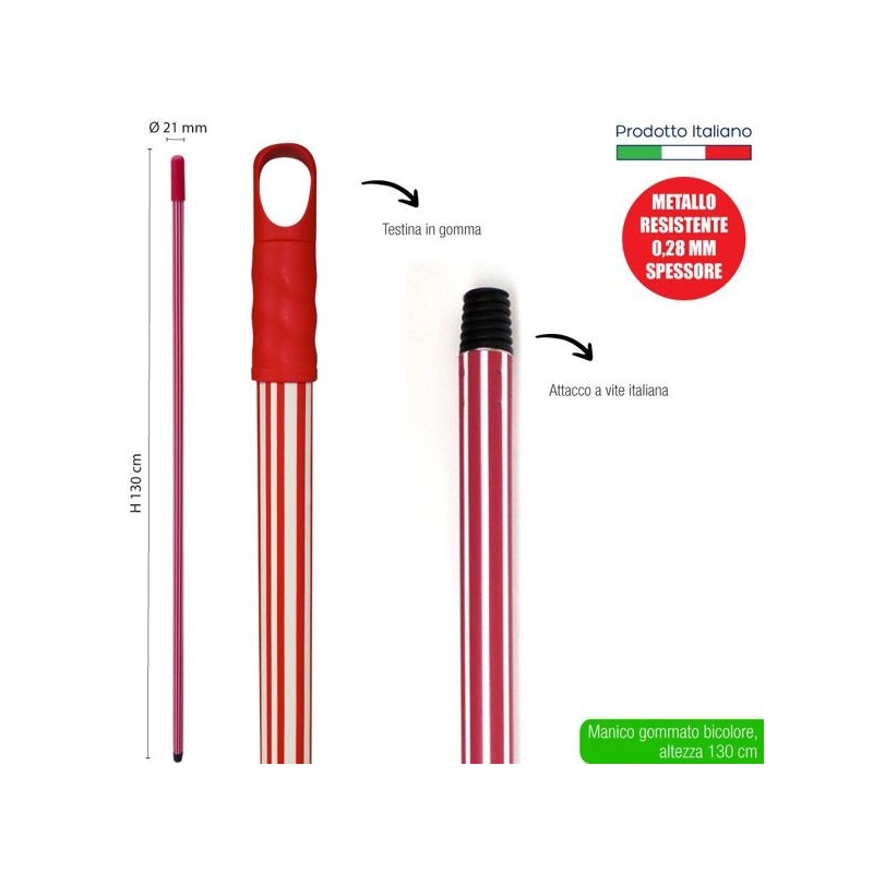 Manico met. gommato bicolor 130 ROS | Starclean