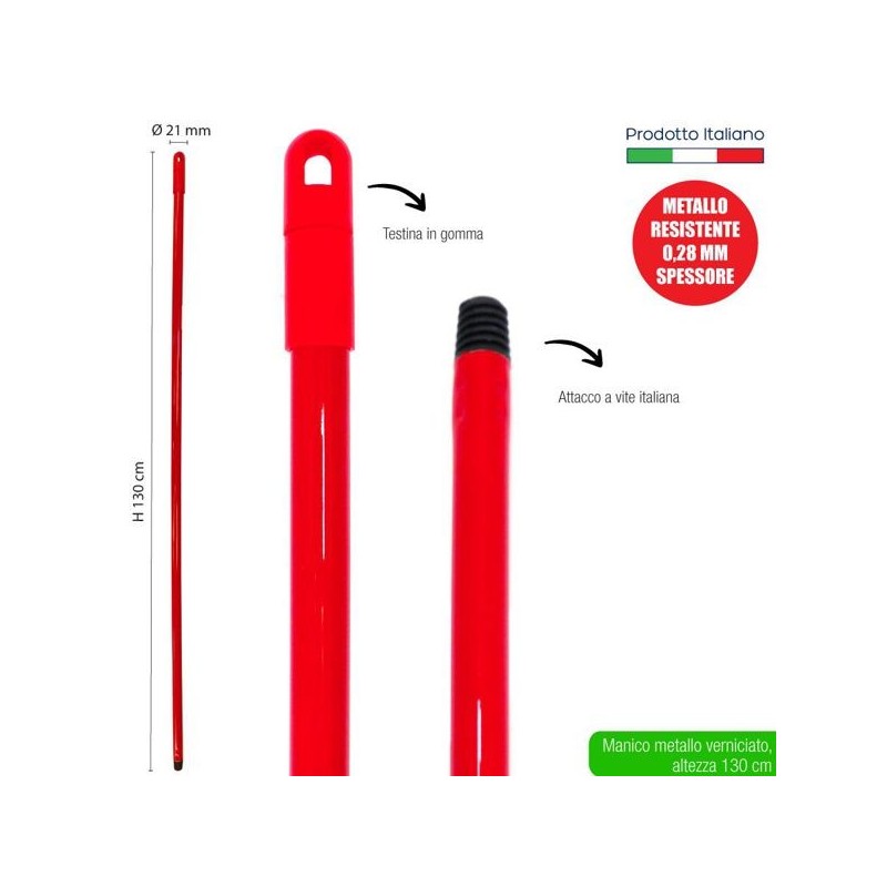 Manico met. vernic.130 rosso robus | Starclean