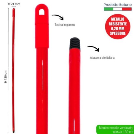 Manico met. vernic.130 rosso robus | Starclean