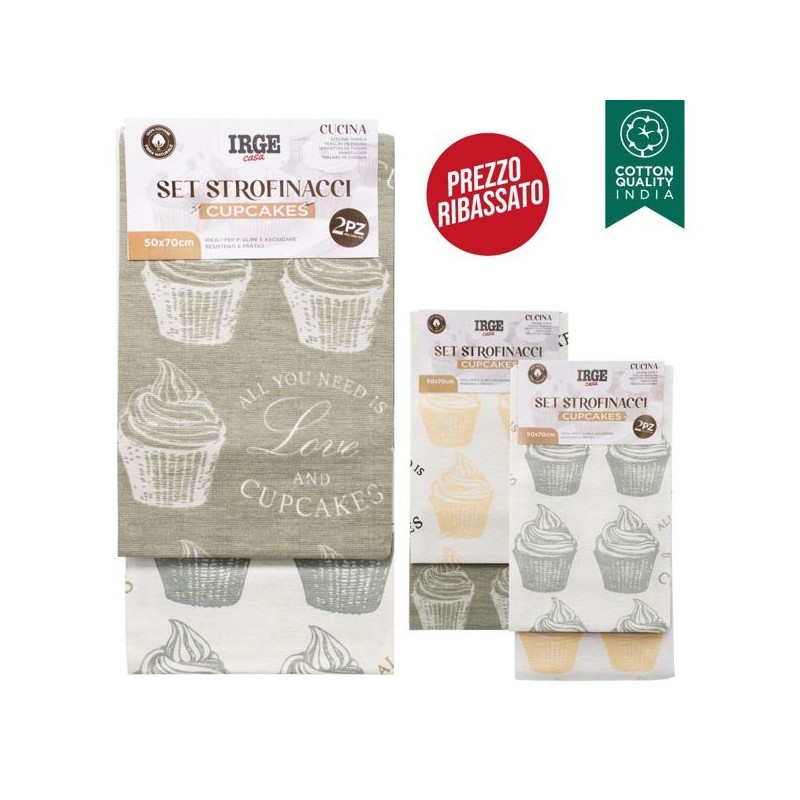 Strofinaccio 2pz 50x70 cupcakes | Starclean