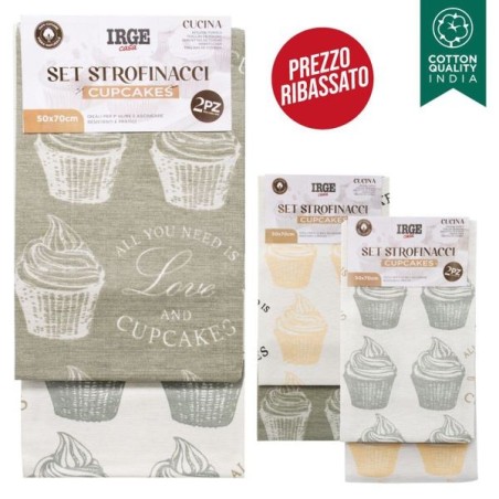 Strofinaccio 2pz 50x70 cupcakes | Starclean