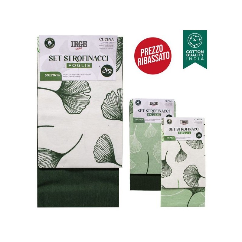 Strofinaccio 2pz 50x70 foglie | Starclean
