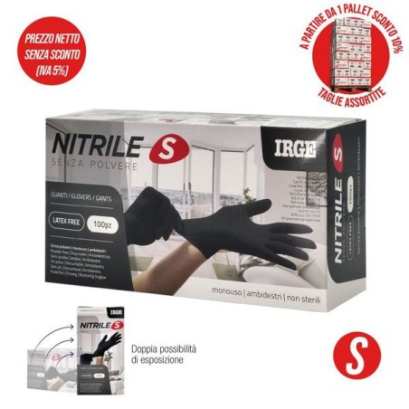 Guanti monouso 100pz nitrile nero S | Starclean