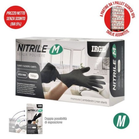 Guanti monouso 100pz nitrile nero m | Starclean