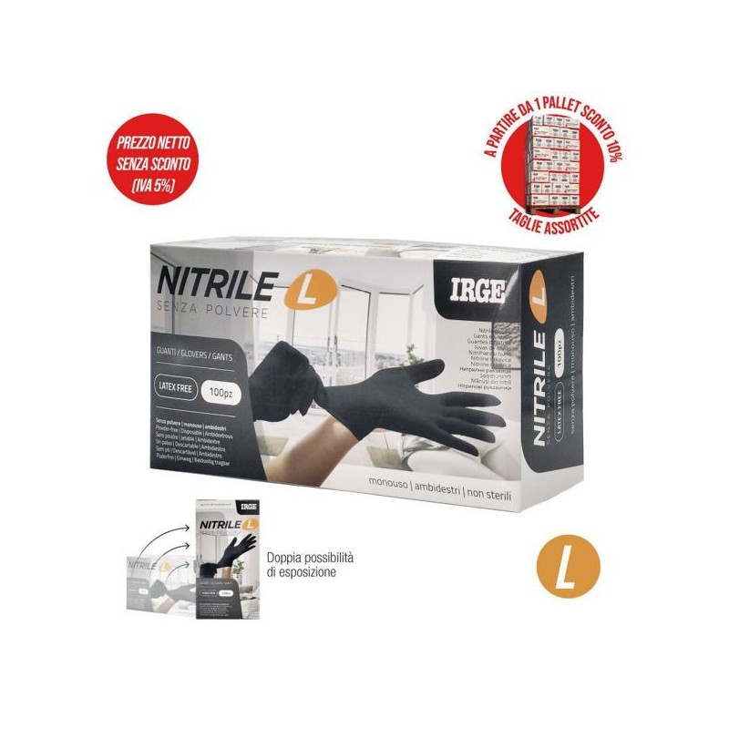 Guanti monouso 100pz nitrile nero l | Starclean