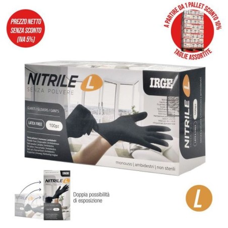 Guanti monouso 100pz nitrile nero l | Starclean