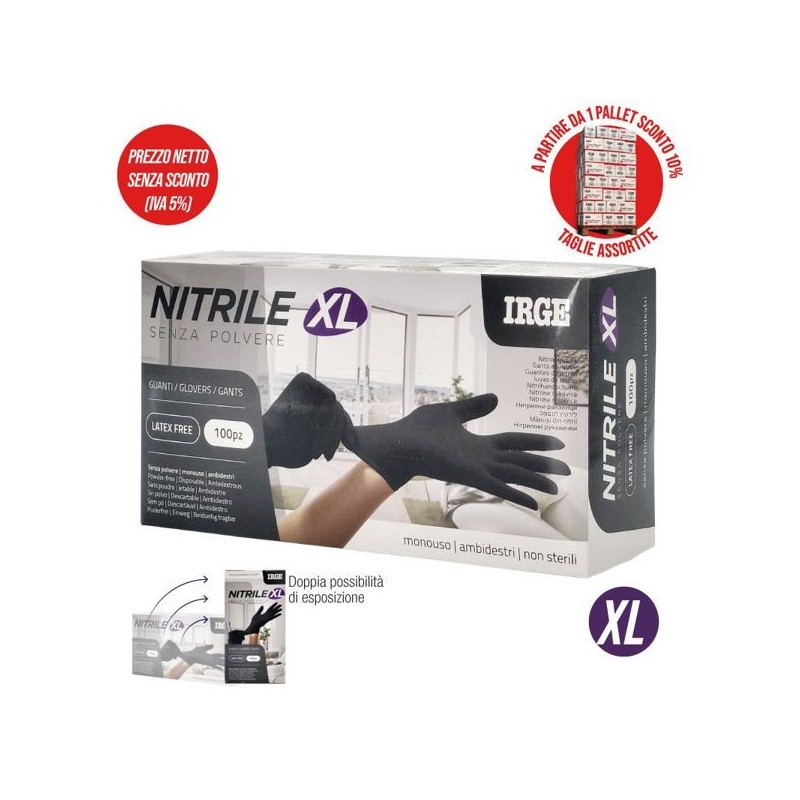 Guanti monouso 100pz nitrile nero XL | Starclean