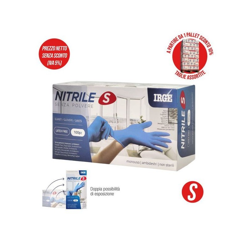 Guanti monouso 100pz nitrile BLU S | Starclean