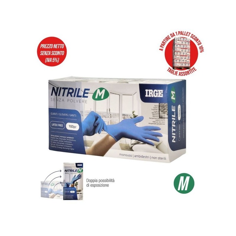 Guanti monouso 100pz nitrile BLU m | Starclean