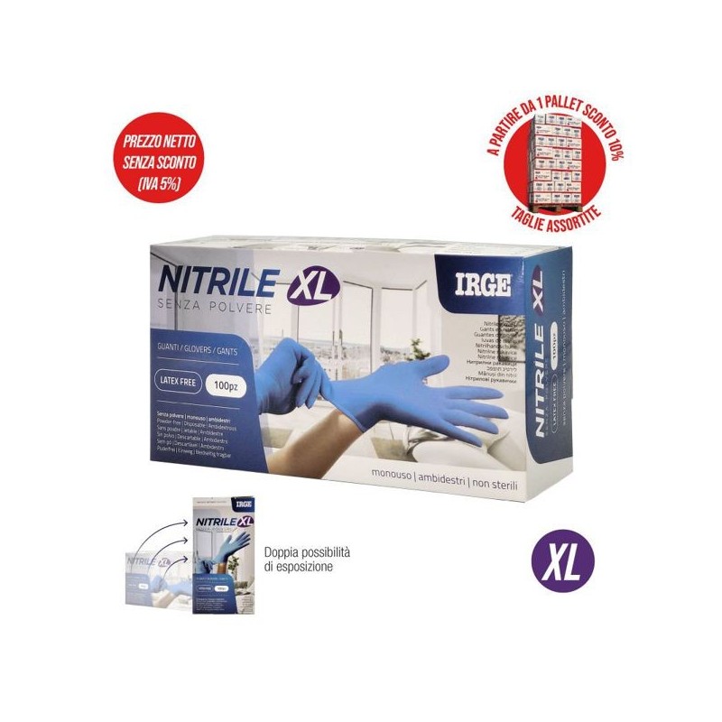 Guanti monouso 100pz nitrile BLU XL | Starclean