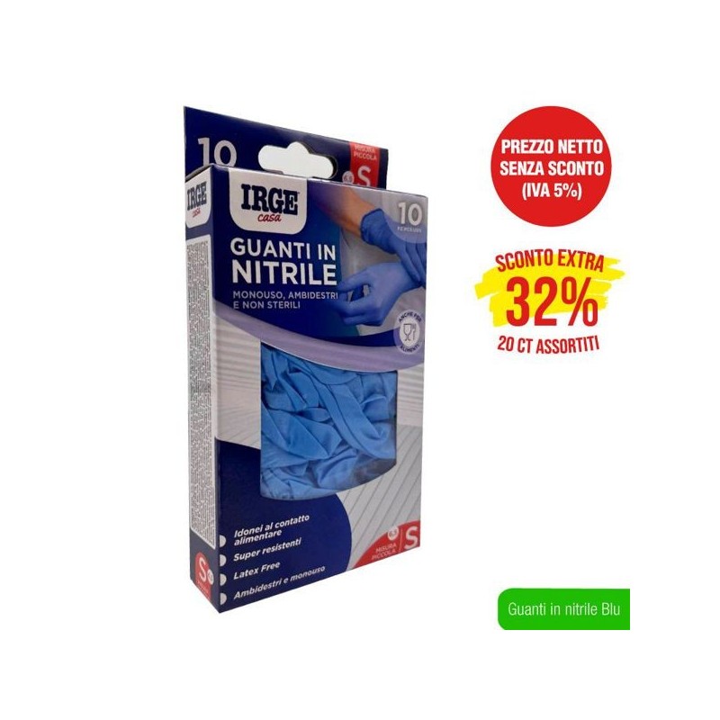 Guanti monouso 10pz nitrile BLU S | Starclean