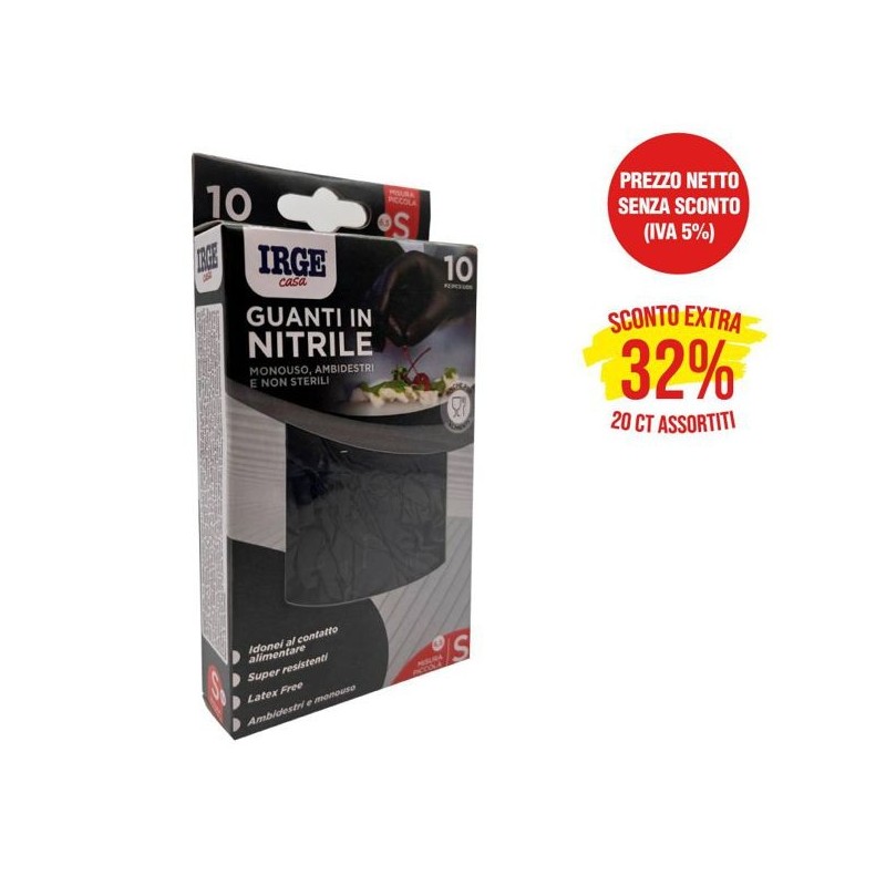 Guanti monouso 10pz nitrile nero S | Starclean