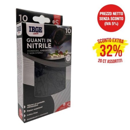 Guanti monouso 10pz nitrile nero S | Starclean