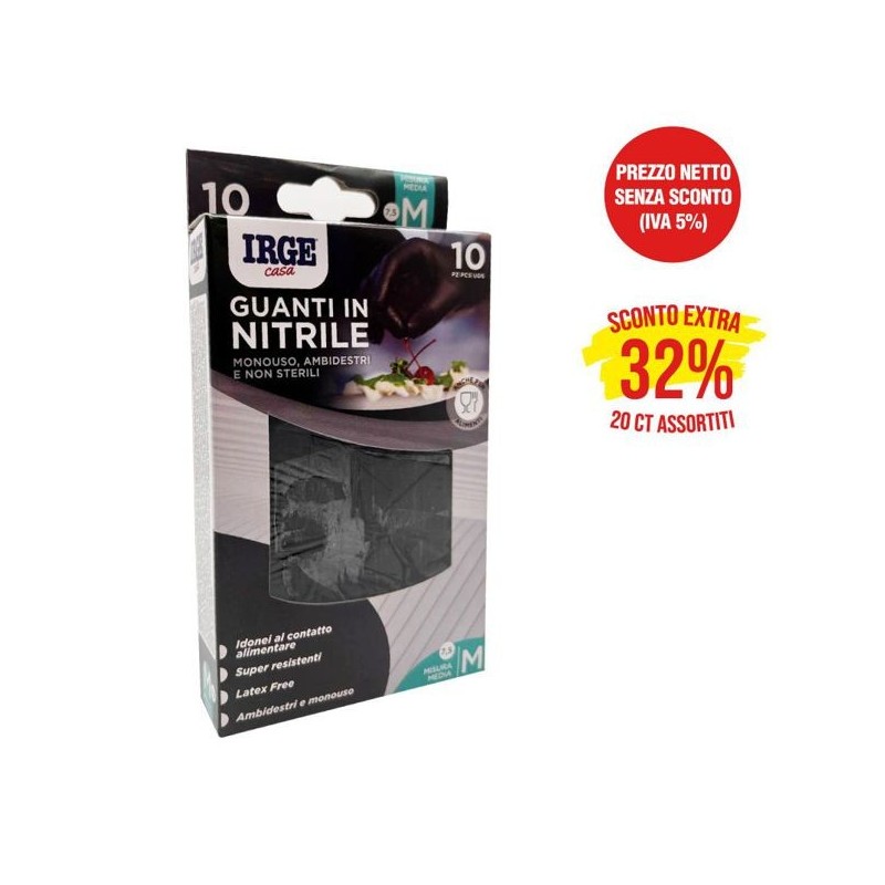 Guanti monouso 10pz nitrile nero m | Starclean