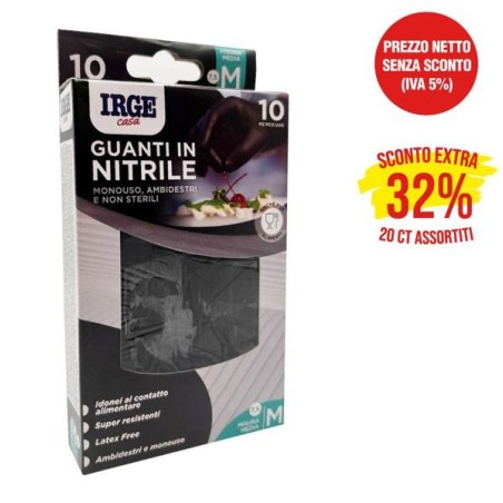 Guanti monouso 10pz nitrile nero m | Starclean