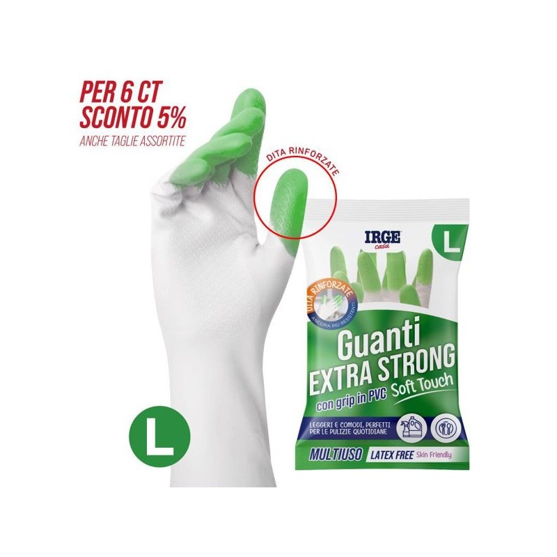 Guanti multiuso grip PVC green l | Starclean