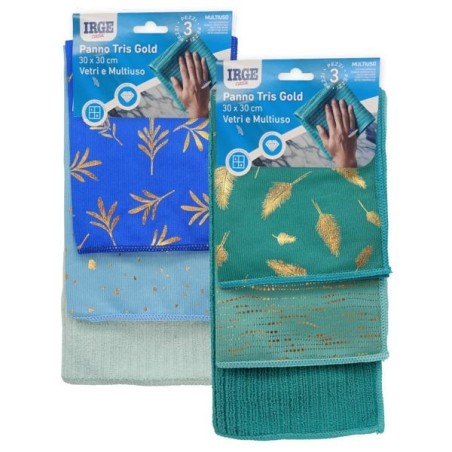 Panno microfibra 3pz gold 30x30cm | Starclean