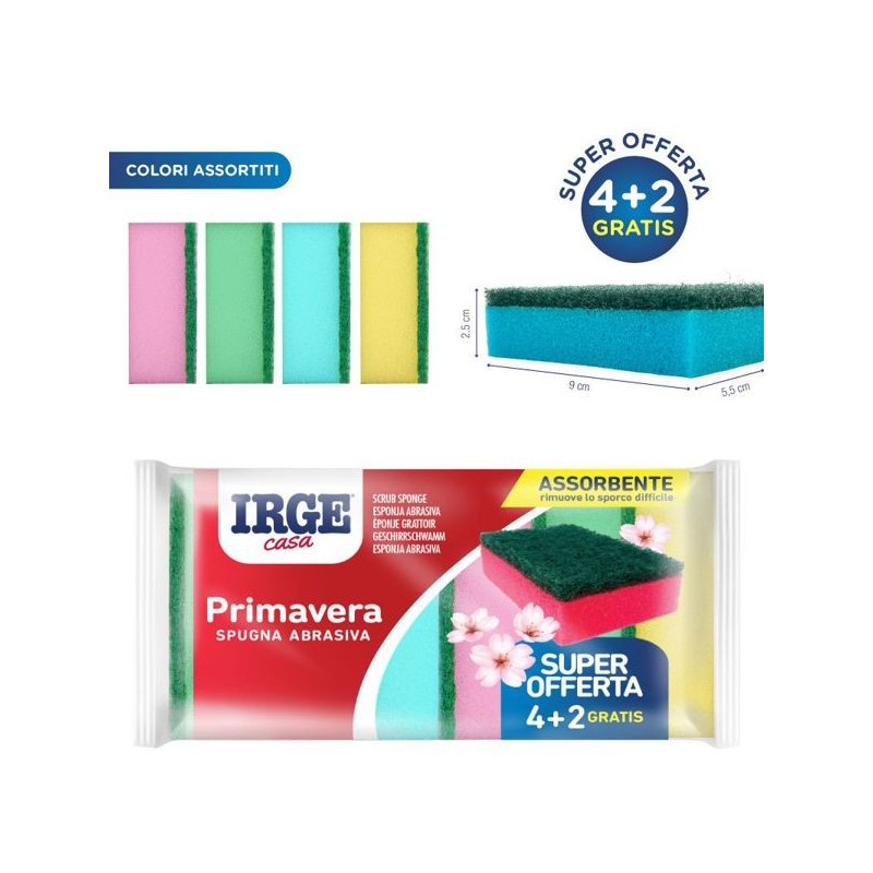 Spugna primavera abras. 9x6x2.5 6pz | Starclean