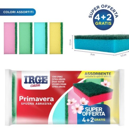 Spugna primavera abras. 9x6x2.5 6pz | Starclean