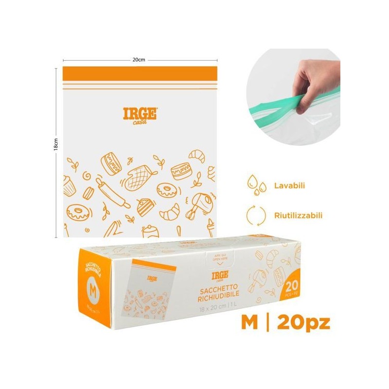 Sacchi doppia ZIP 18x20 20pz BOX | Starclean