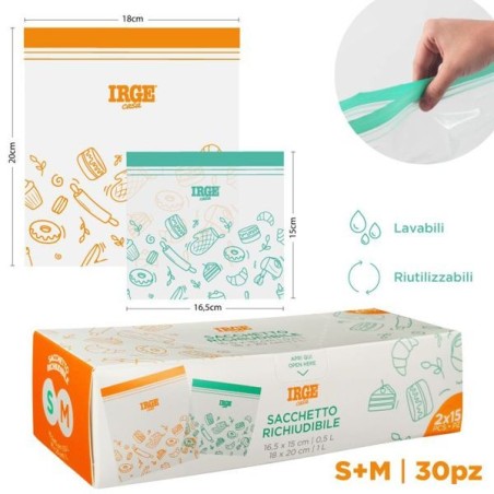 Sacchi doppia ZIP 16.5x15 15pz 18x20 | Starclean