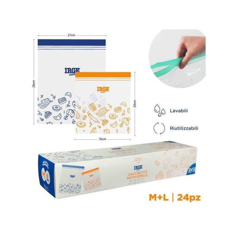 Sacchi doppia ZIP 18x20 12pz + 27x28 | Starclean