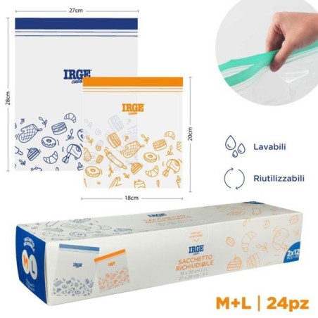 Sacchi doppia ZIP 18x20 12pz + 27x28 | Starclean
