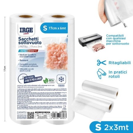 Sacchi sottovuoto rotolo 2pz 17x3mt | Starclean