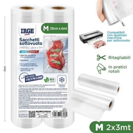 Sacchi sottovuoto rotolo 2pz 20x3mt | Starclean